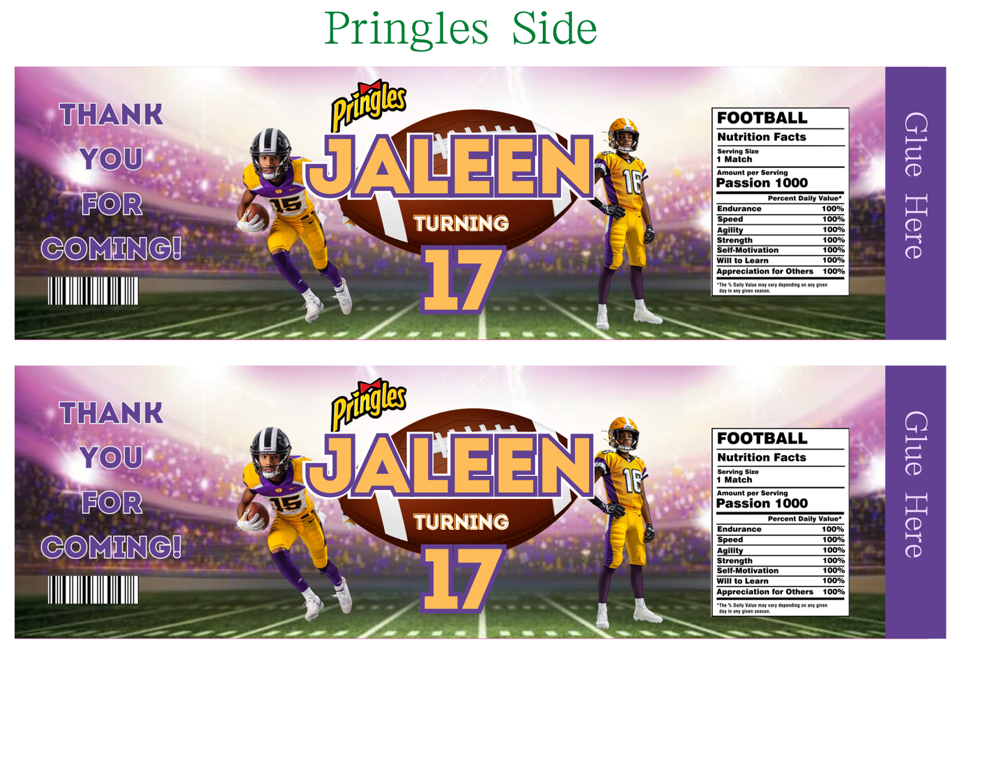 Party Favor Themed Templates - FOOTBALL