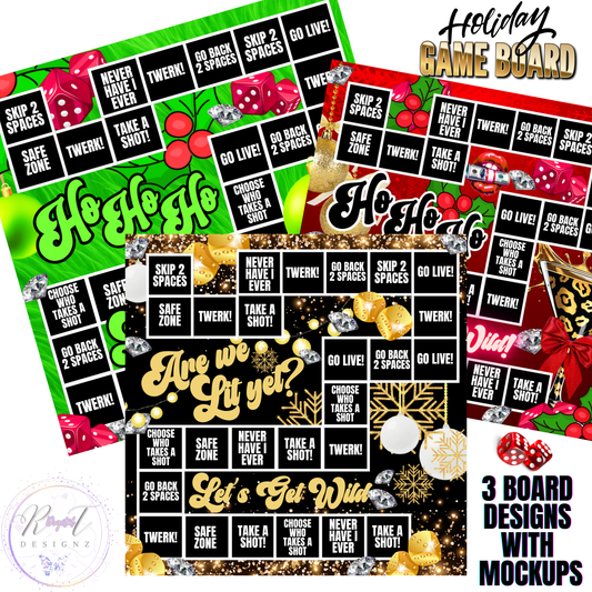 Christmas Game Board Templates w Mockups