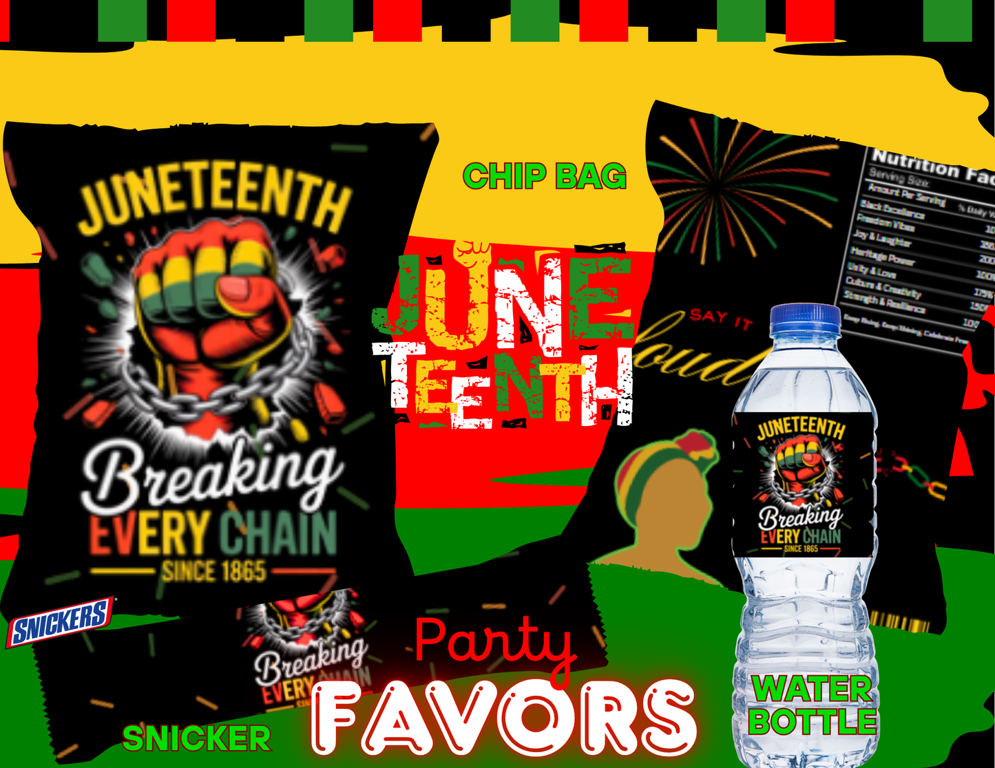 Party Favor Themed Templates -JUNETEENTH 2