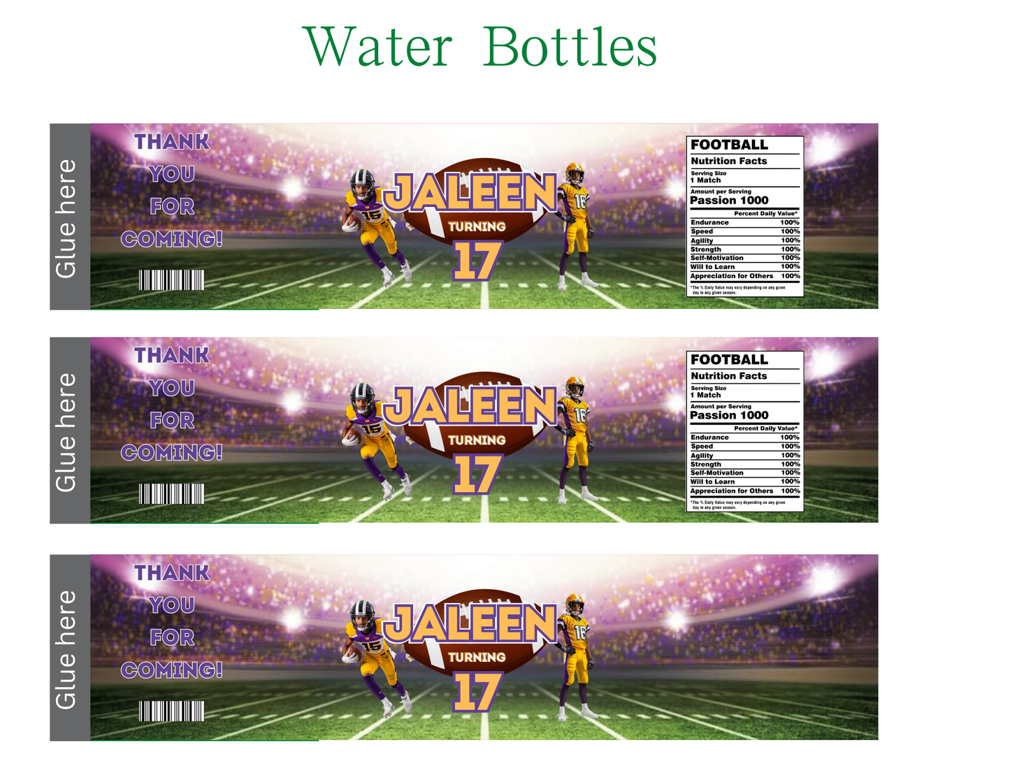 Party Favor Themed Templates - FOOTBALL