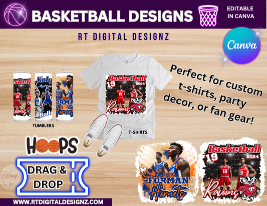 Editable Basketball Digital Designs (5-PACK)