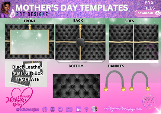 Black Leather Purse Design Template