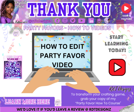 Digital Party Favor Template "How To" Video