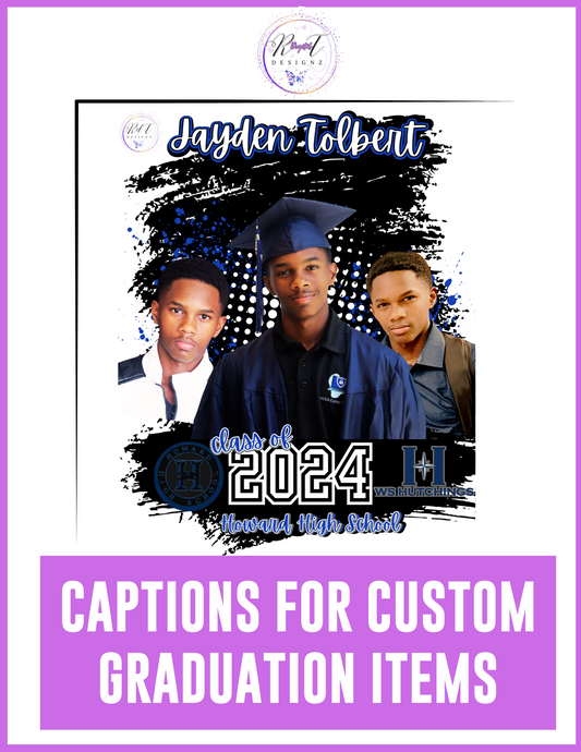 Captions E-Booklet for Custom Graduation Items