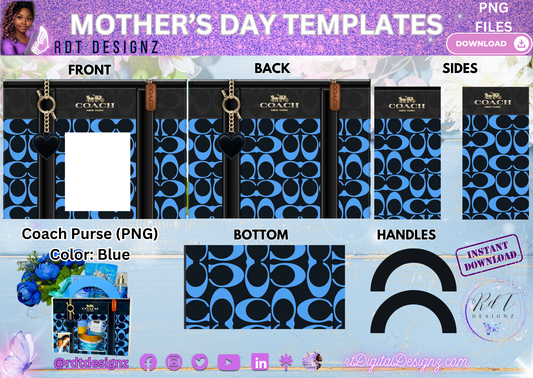 Mother's Day Coach Purse Design Template (BLUE)