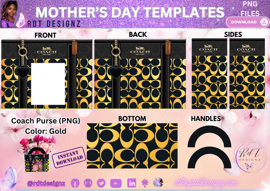 Mother's Day Coach Purse Design Template (GOLD)