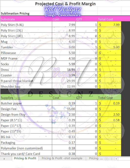 Craft Pricing Calculator