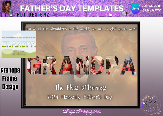 Father Day Canva Frame Editable Design Bundle (GRANDPA-9)