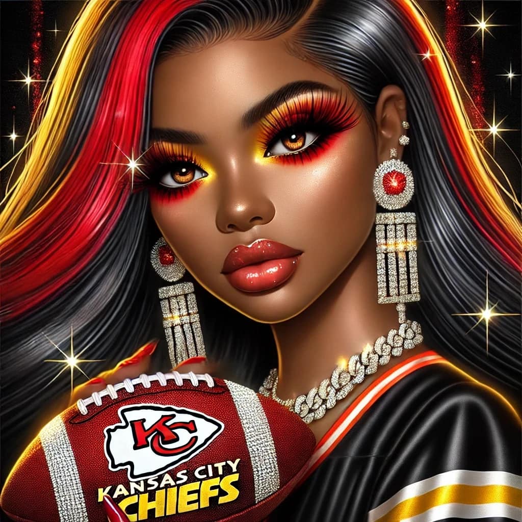 Football Images (AI Cartoon Ladies in Team Attire)