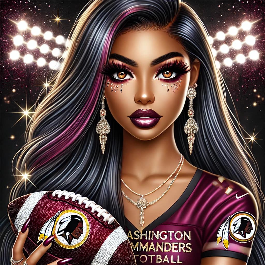 Football Images (AI Cartoon Ladies in Team Attire)