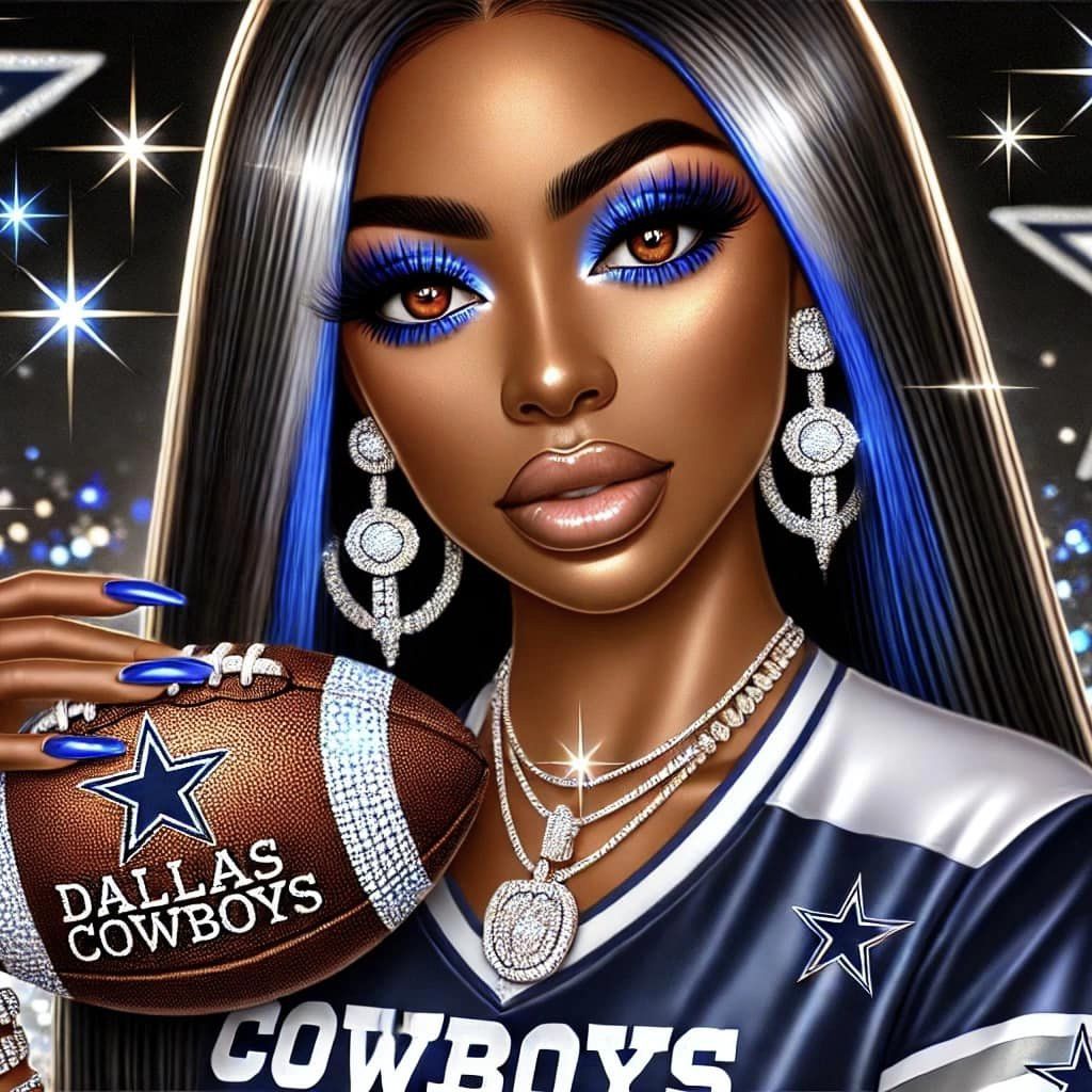 Football Images (AI Cartoon Ladies in Team Attire)