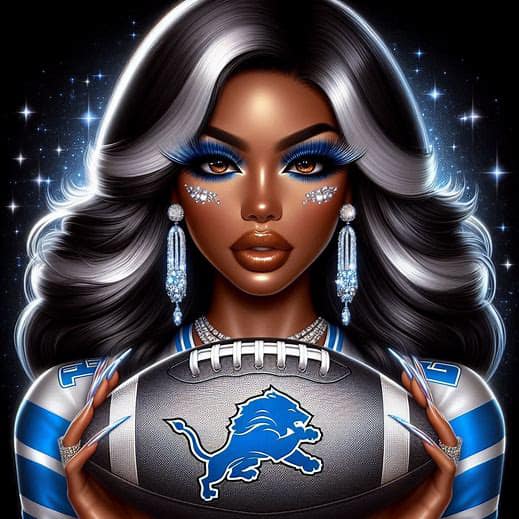 Football Images (AI Cartoon Ladies in Team Attire)