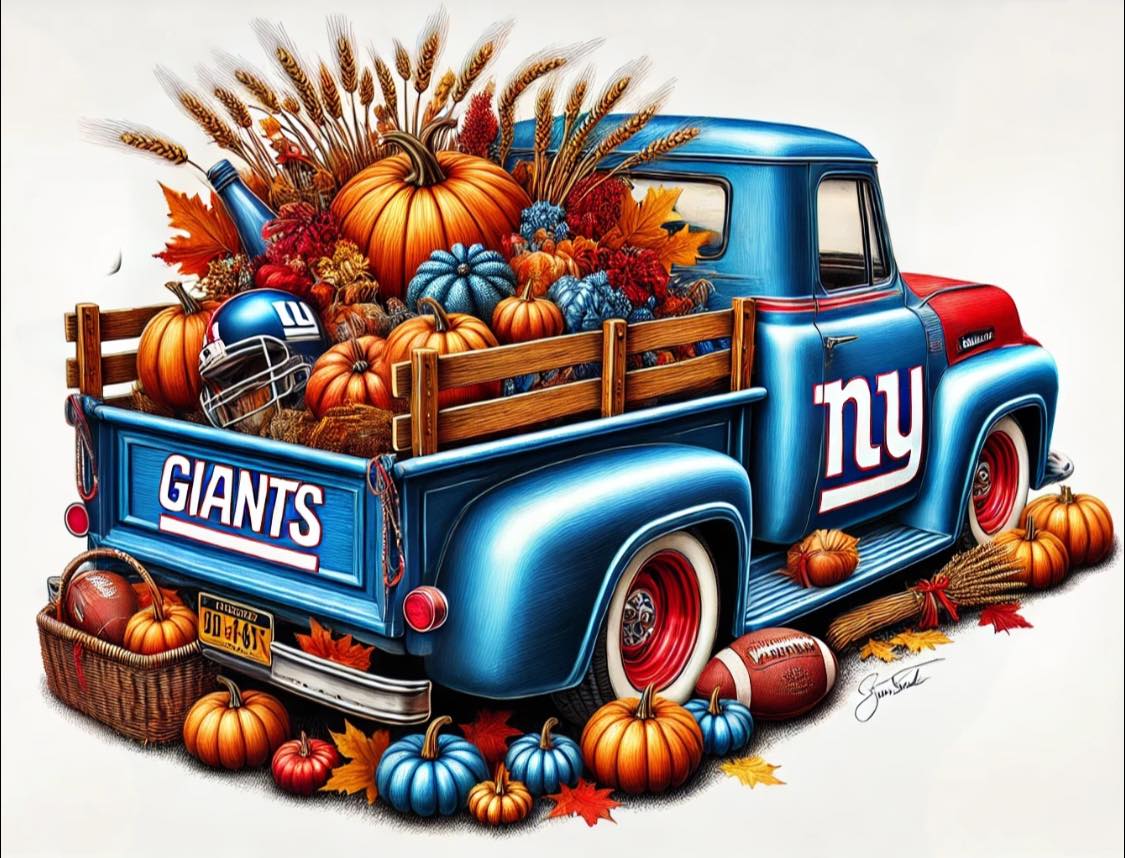 Football Images - Team Trucks with Fall Decor