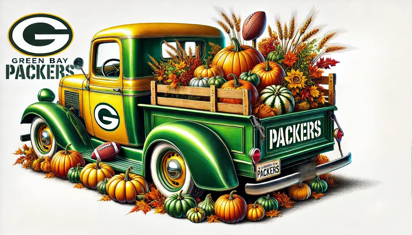 Football Images - Team Trucks with Fall Decor