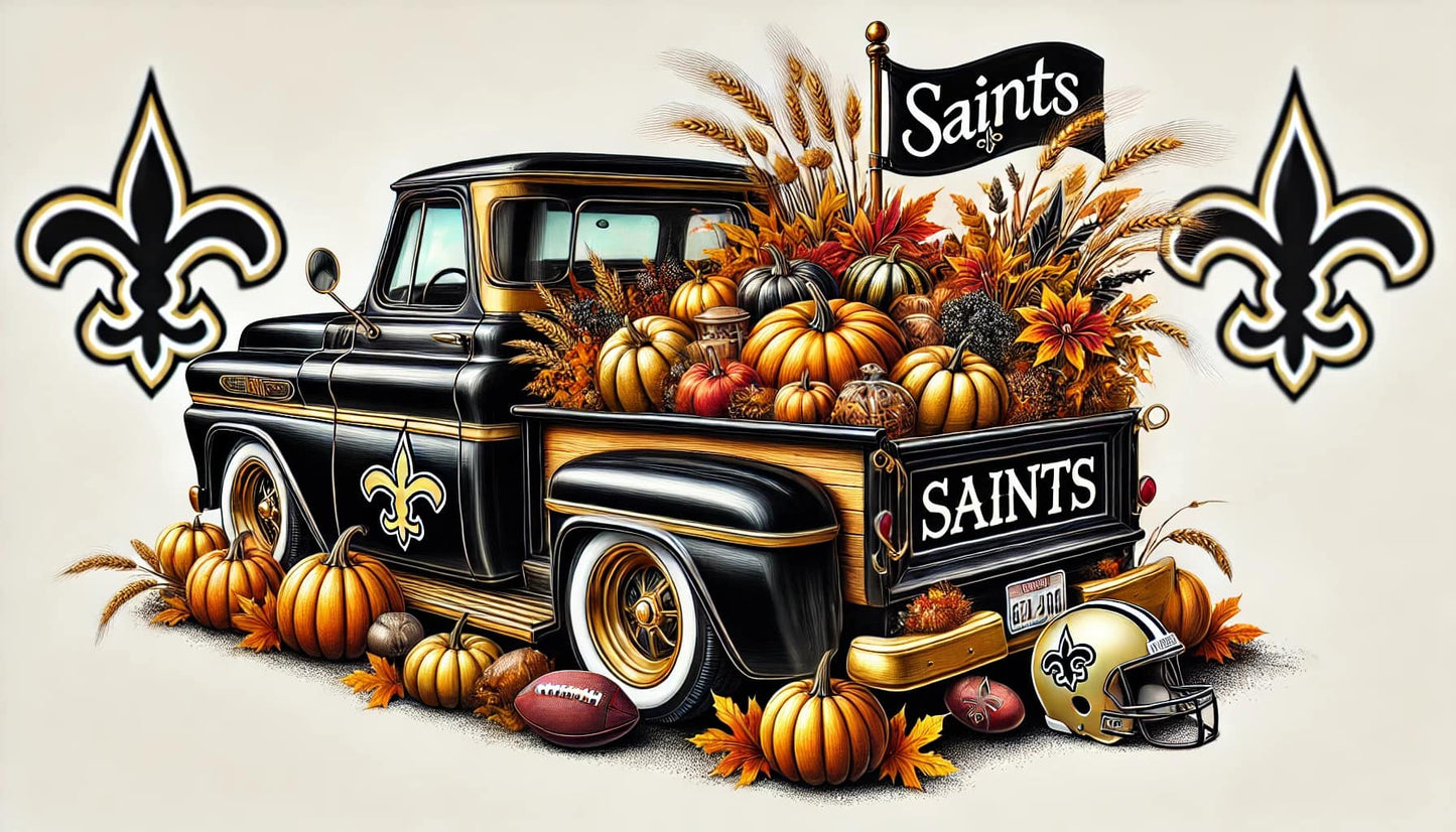 Football Images - Team Trucks with Fall Decor