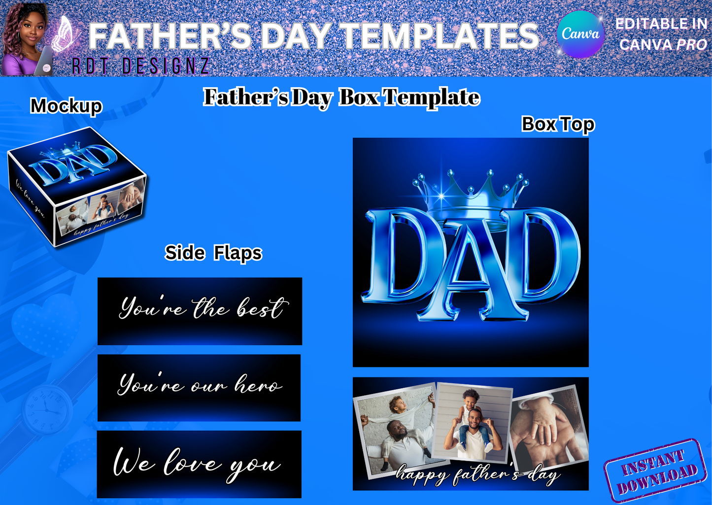 FATHERS DAY Gift Box Templates