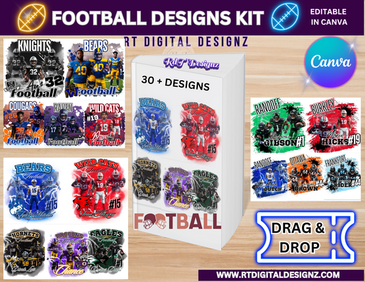 Editable Football Digital Designs Product Kit