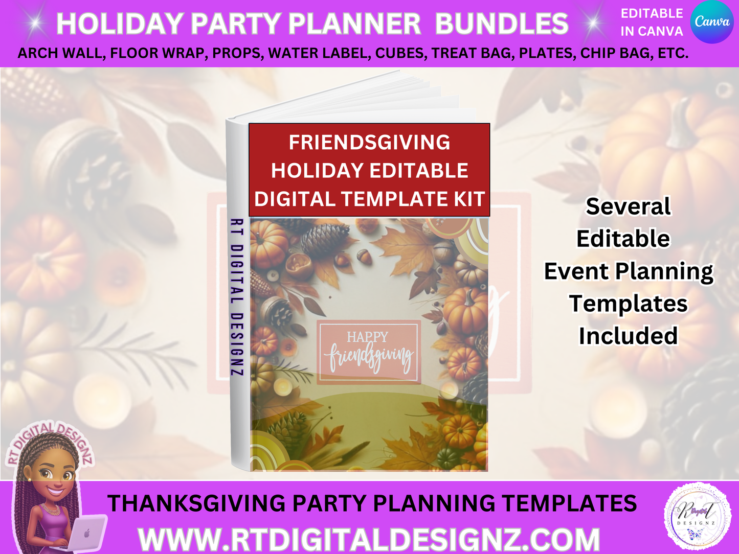 Holiday Planner Digital Templates - Friendsgiving