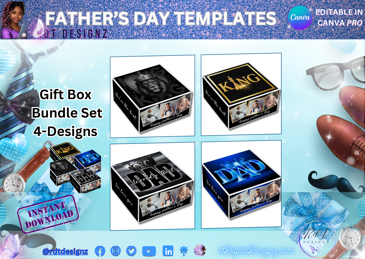 FATHERS DAY Gift Box Templates