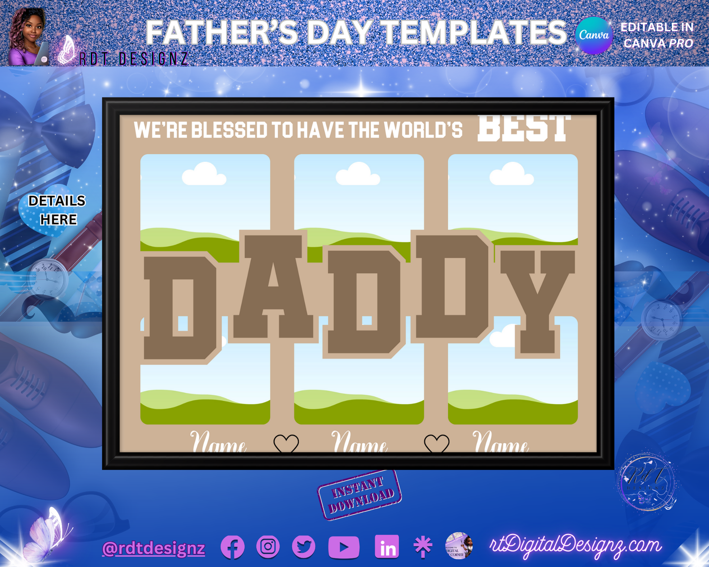 Father's Day Editable Frame photo - Daddy