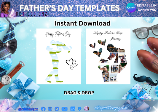 Father's Day Editable Photo Frame - Dad Holding Child