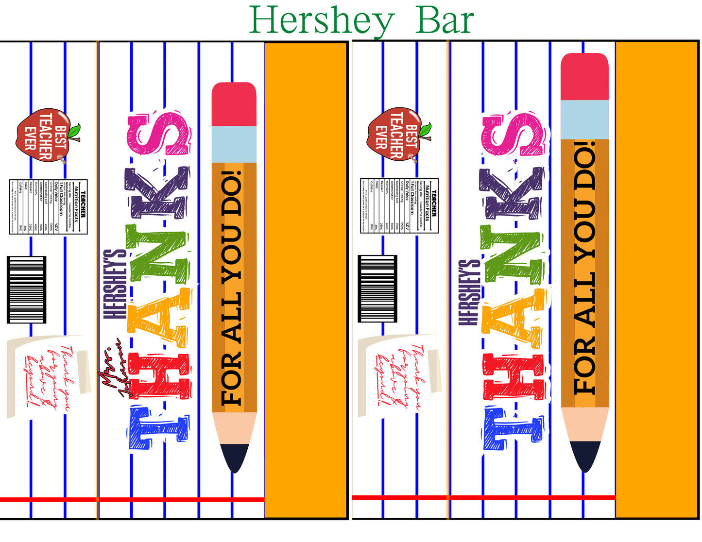 Teachers Party Favor Bundle Template 2
