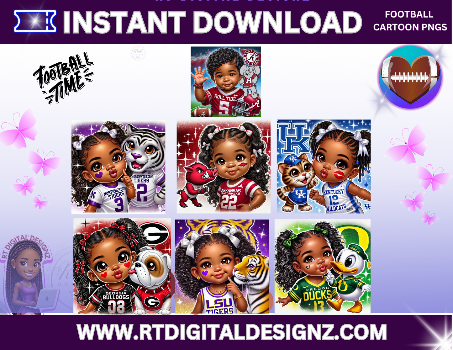 Football Images (AI Girls w Mascots)