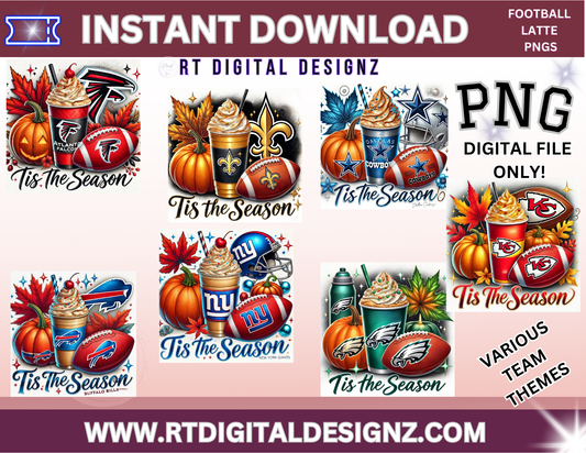 Football Images - Latte with Team Themes