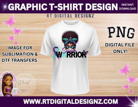 Warrior Graphic T-Shirt Design "Suicide Awareness" (PNG ONLY)