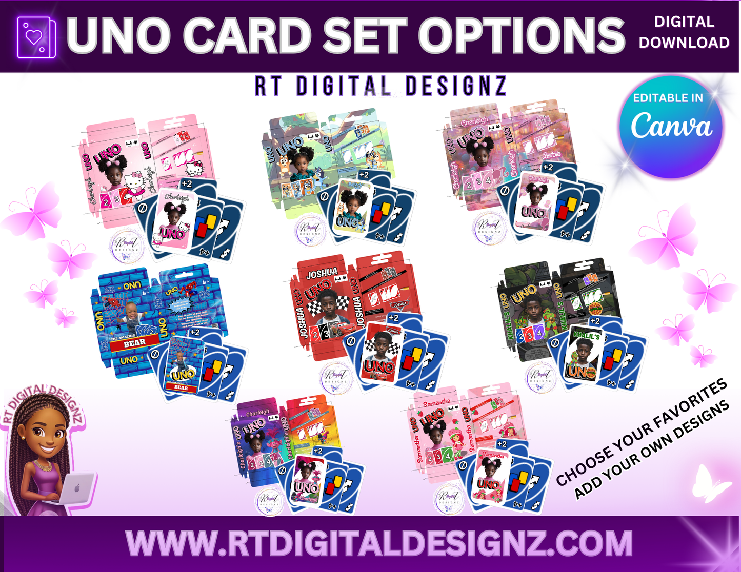 Custom UNO Cards Digital Bundle Kit - ALL