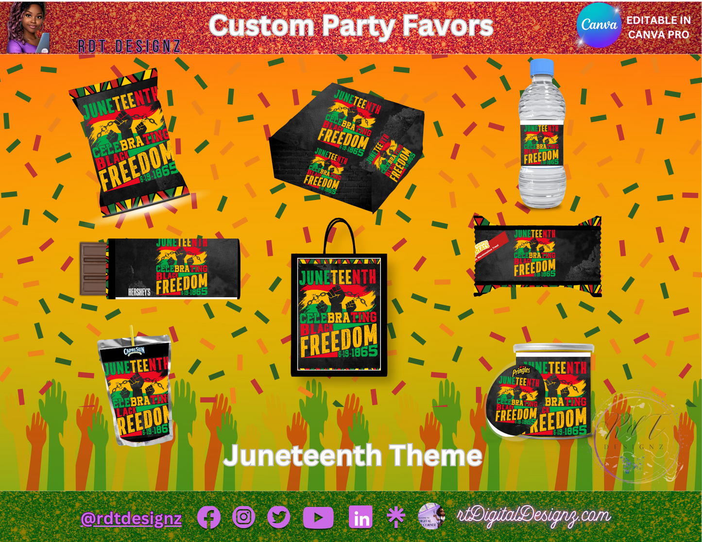 Party Favor Themed Templates -JUNETEENTH