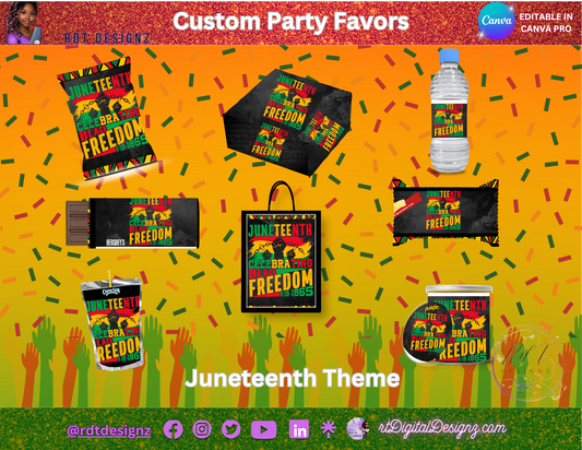 Party Favor Themed Templates -JUNETEENTH