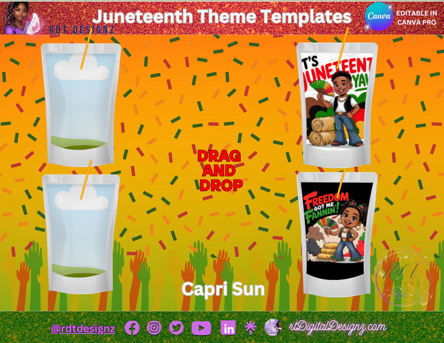 Party Favor Themed Templates -JUNETEENTH 2