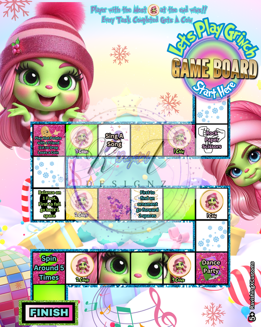 Kids Grinchy Game Board Template