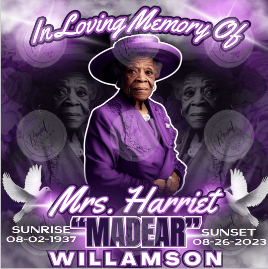 Editable Memorial Design - Purple