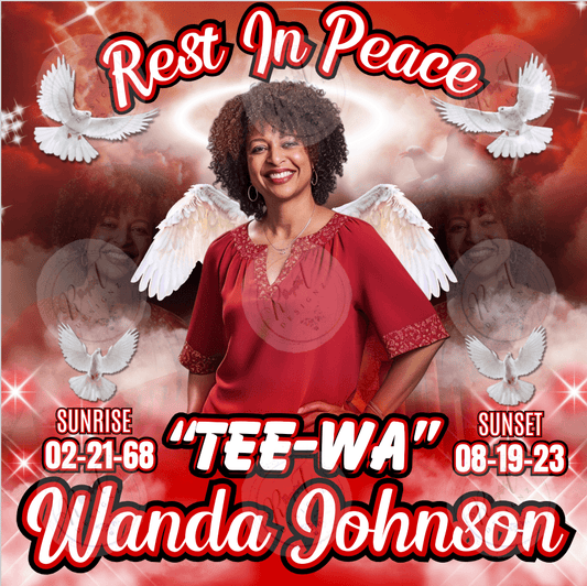 Editable Memorial Design - Red