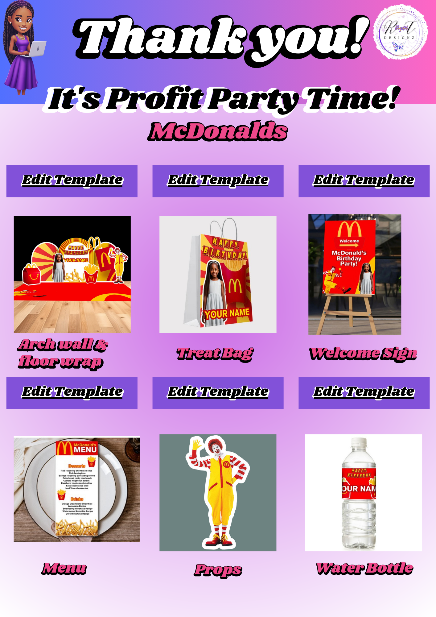 Kids Party Digital Templates - McDonald's