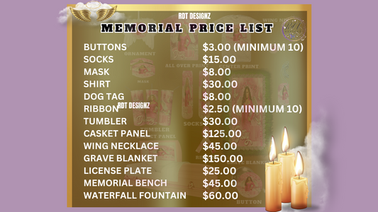 Memorial Price List Template