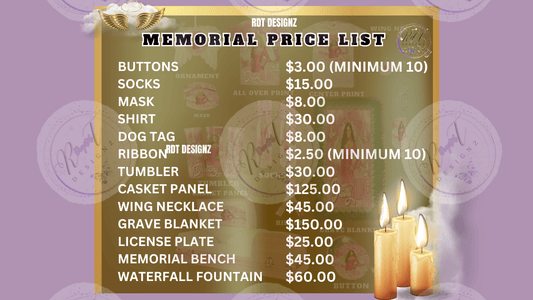 Memorial Price List Template