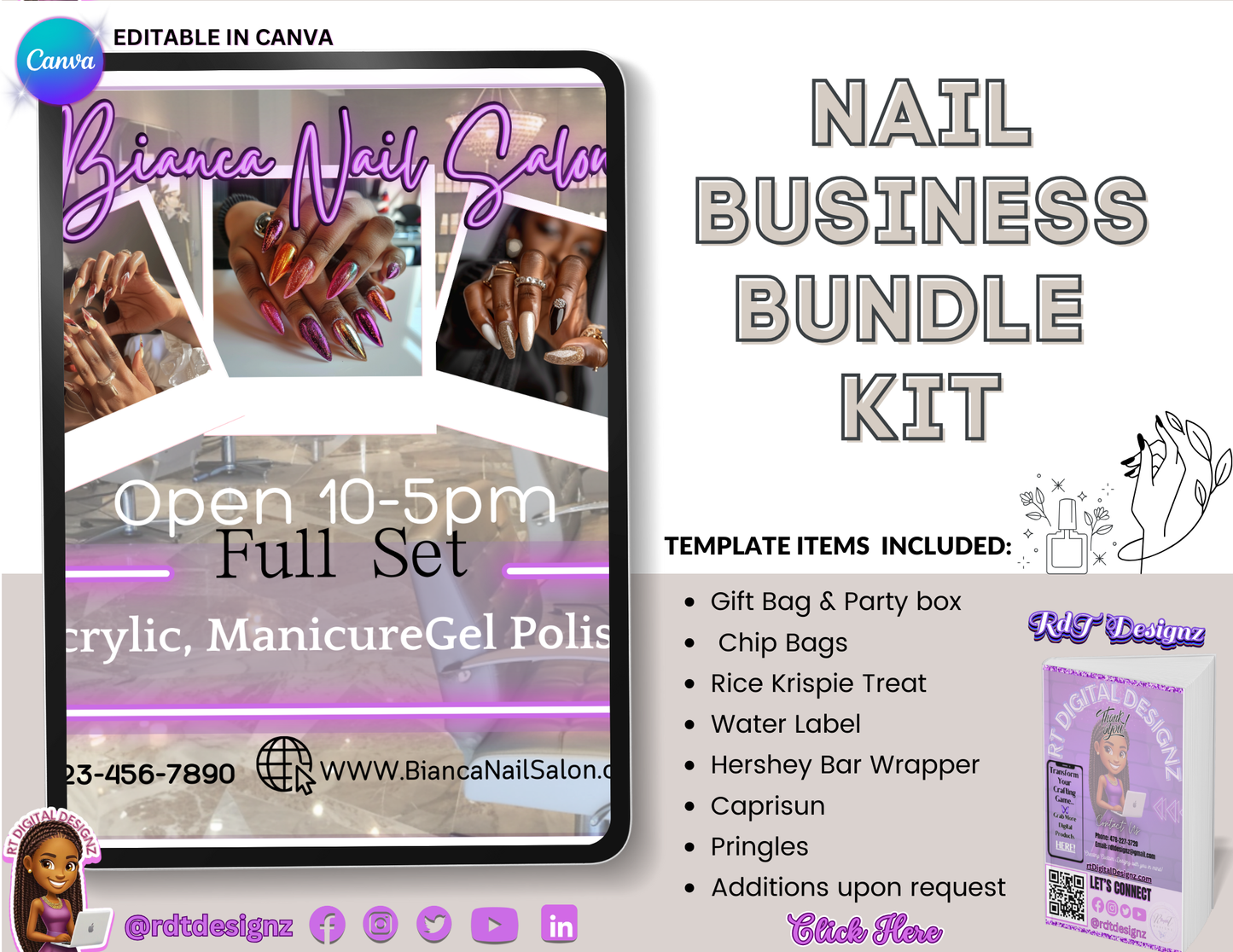 Business Digital Templates - NAIL BUSINESS BUNDLE KIT