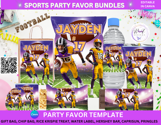 Party Favor Themed Templates - FOOTBALL