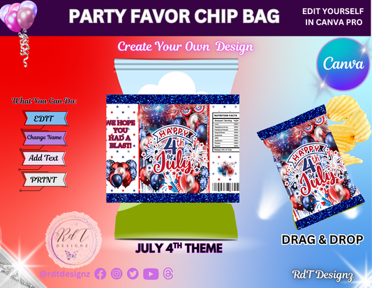 FREE Chip Bag Template - July 4th