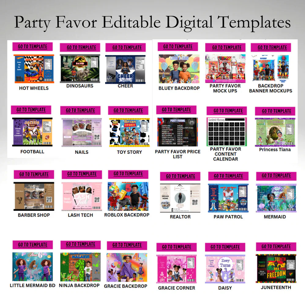 Party Favors Digital Bundle Kit