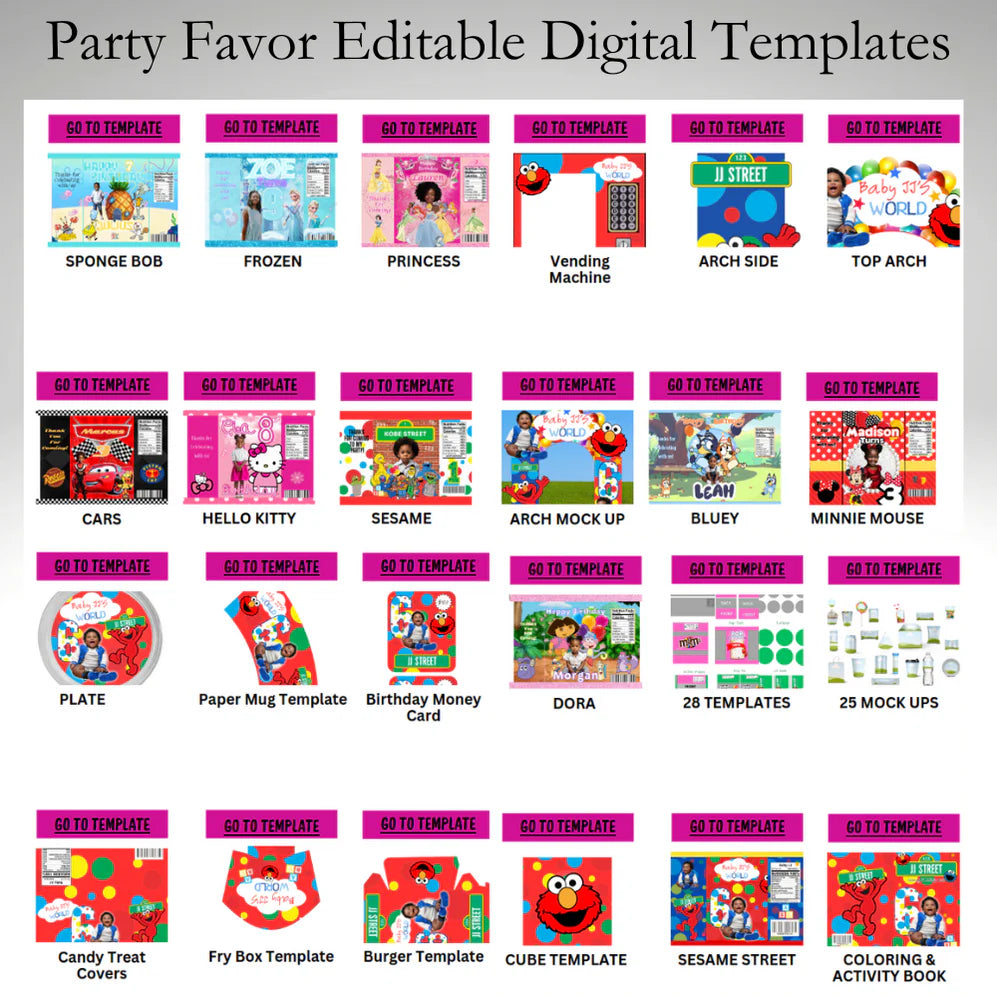 Party Favors Digital Bundle Kit