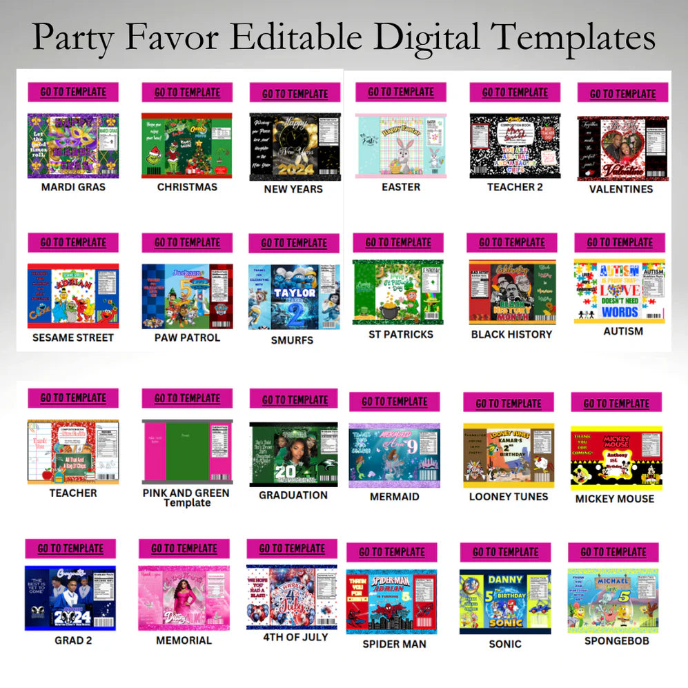 Party Favors Digital Bundle Kit