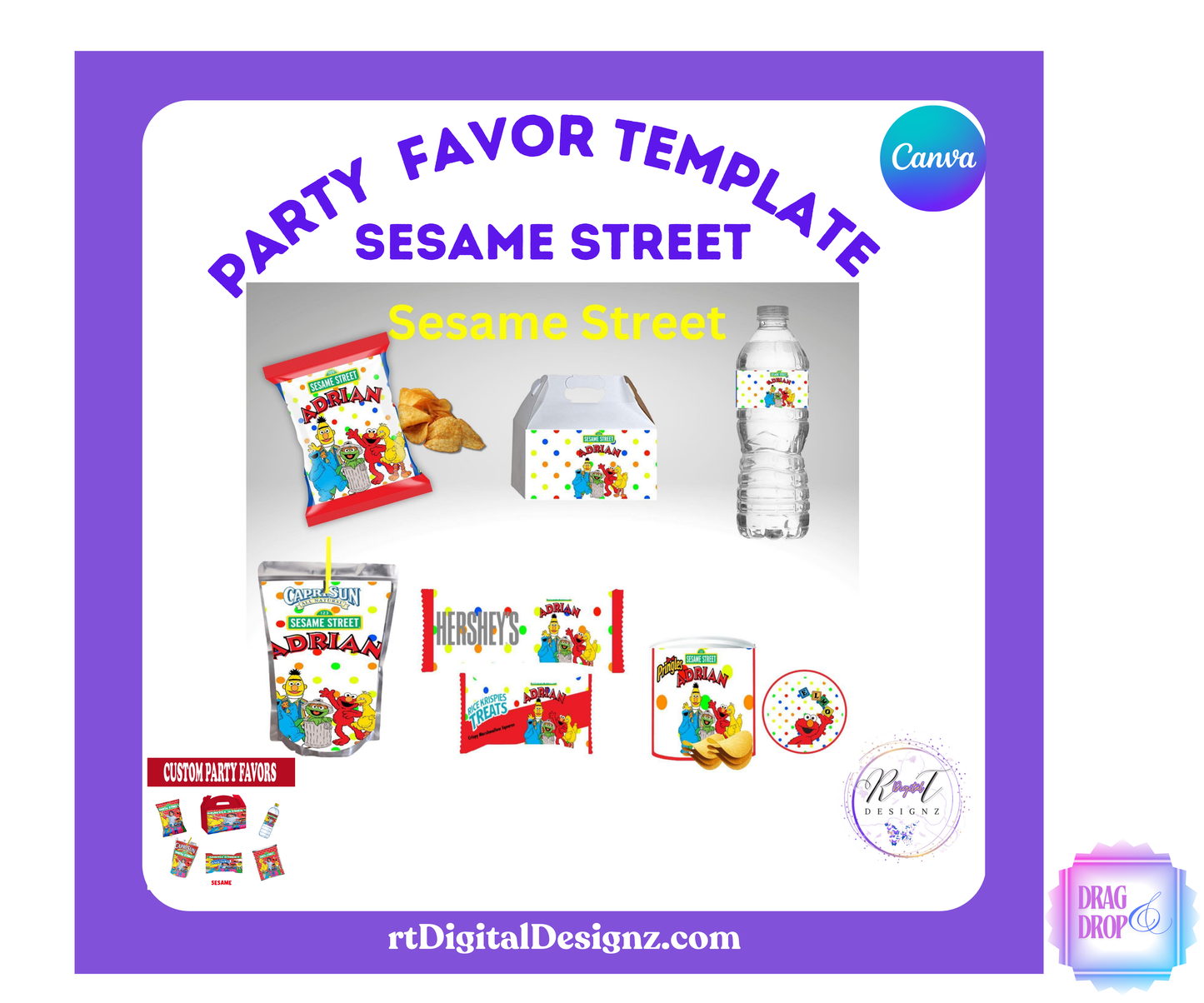 Party Favor Themed Templates - Sesame Street