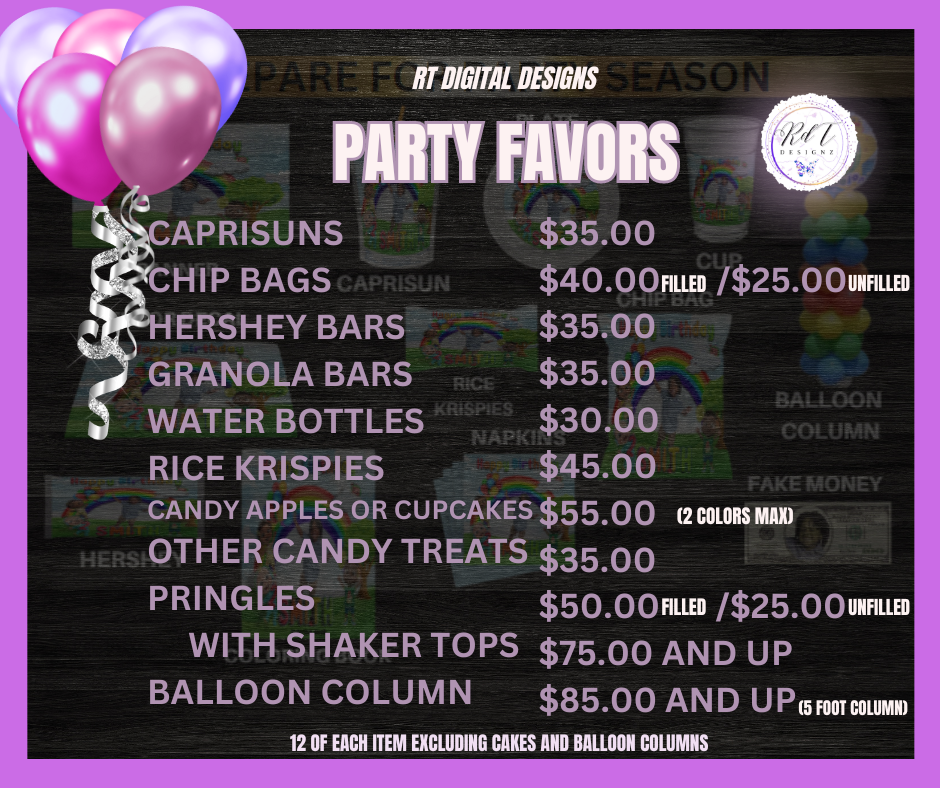 Party Favors Digital Bundle Kit