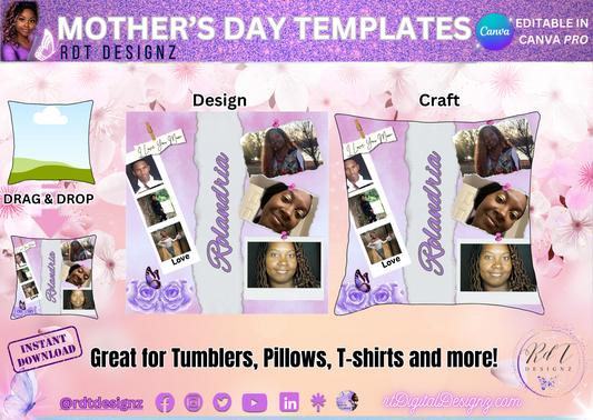 Mothers Day Pillow Design Template