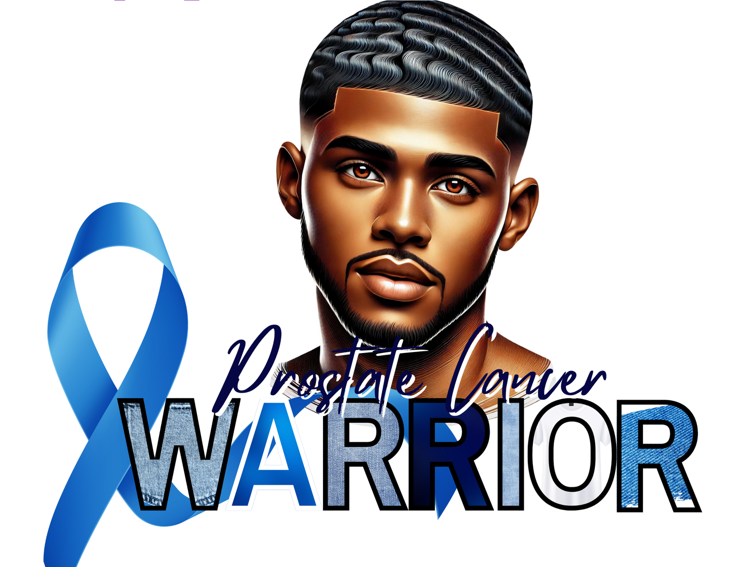 Warrior Graphic T-Shirt Design "Prostate Cancer Awareness" (PNG ONLY)