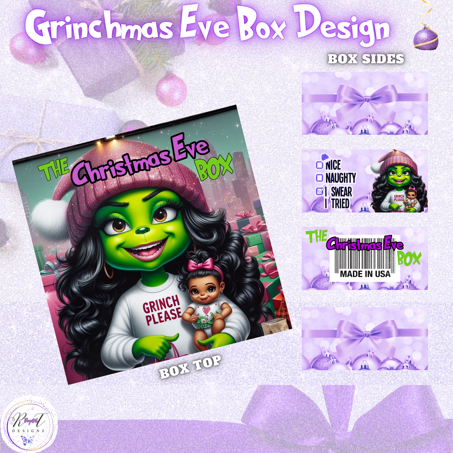 Christmas Eve Grinch Treat Box Designs (VIEWING OPTIONS)